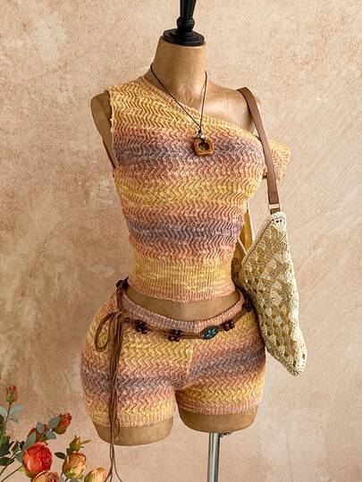 Soleia Bộ đồ 2 mảnh dệt kim họa tiết bất đối xứng vai họa tiết hoa và cắt ngắn cho kỳ nghỉ mới, thích hợp cho tiệc trà chiều Bộ đồ ngắn móc 2 món Bộ đồ mùa hè Bộ đồ mùa hè Bộ đồ dệt kim 2 món Bộ đồ đi biển hai mảnh Áo trễ vai Giáng sinh cho trường Trang phục trở lại trường cho nữ Trang phục mùa thu cho nữ Quần áo Goth cho nữ Trang phục câu lạc bộ Trang phục Halloween gợi cảm cho nữ Váy câu lạc bộ Trang phục đi chơi Trang phục hòa nhạc Trang phục hòa nhạc đồng quê