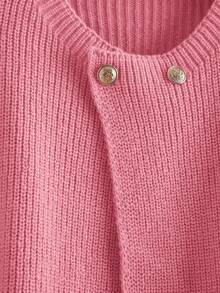 GlowEve New Stylish Cardigan For Women, European And American Chic Versatile Minimalist Fashion Knit Top - Hot Pink - View 5