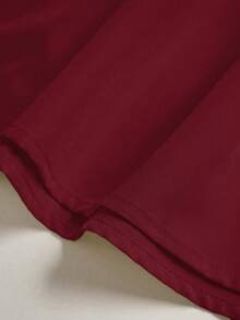 Sweetra Falda plisada de línea A casual para mujer, versátil para primavera y otoño - Burdeos - Ver 5