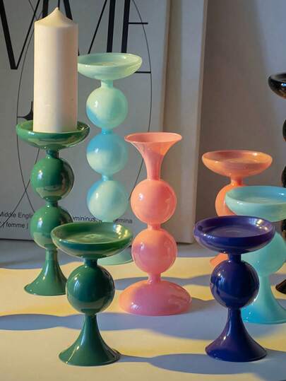 Joivida 1pc The High-End And Atmospheric Retro French Roman Column Glass Candlestick, Simple And Modern Vase, Dual-Purpose Design, Durable Glass Structure, Suitable For Home Decoration, Wedding, Party, And Table Center Decoration,Christmas, Valentine's Day