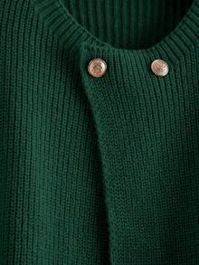 GlowEve 新款时尚女士开衫，欧美时尚百搭简约时尚针织上衣 - 墨綠色 - 查看 5