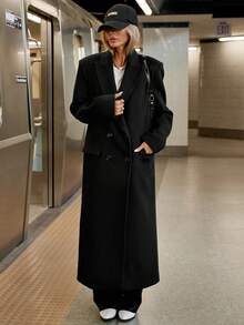 Siren Gaze Blazer casual a maniche lunghe monocromatico e minimalista da donna