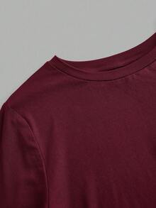 SHEIN EZwear 4件套女士圆领休闲修身长袖T恤套装，秋冬季 - 彩色 - 查看 3