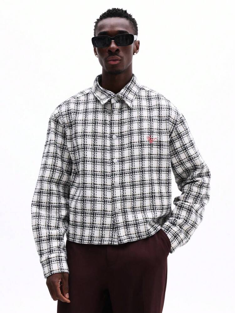 Kastenförmig geschnittenes Tweed-Karohemd