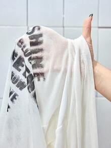 ROMWE Grunge Punk Y2K Subculture Spicy Letter Graphic Hooded Long Sleeve Slim Fit Sweatshirt For Women - White - View 9