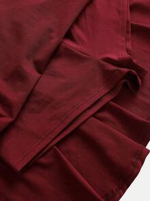 SHEIN Girlism Teen Girls Red Solid Color Metal Flower Decor Ruched Shoulder Ruched Hem Fashionable Dress Dark Red Dress One Shoulder Dress Girls Maroon Dress For Girl