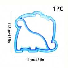 1pc Dinosaur Themed Sandwich Cutter, DIY Bread & Toast Mold Suitable For Children's Lunch Box Decoration, Plastic - Blue - View 4