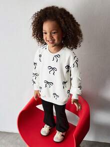 Maija Kids Maija Kids 2件套女童圆领蝴蝶结装饰卫衣和裤子套装 - 白色 - 查看 6