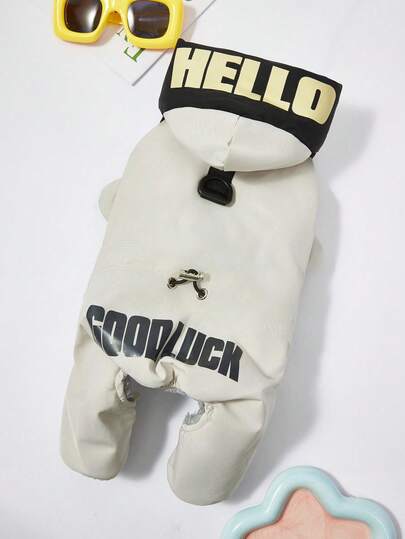 PETSIN 柔软加厚宠物连体衣 – 可爱的四脚抓绒睡衣，适合小型犬猫，秋冬季舒适玩耍和放松的服装