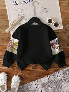 SHEIN | PAW Patrol Young Boy Cute Cartoon Dog Print Contrast Color Thermal Lined Sweatshirt, Casual Everyday Wear, Autumn/Winter Cute Sweatshirt Sweatshirt For Kids Kids Character Clothes - White - View 2
