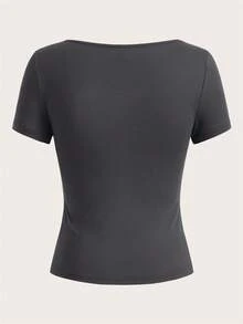 SHEIN EZwear 3 件女式短袖短款休闲修身 T 恤，适合夏季 - 彩色 - 查看 8