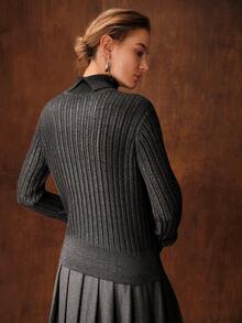 MOTF PREMIUM WOMEN'S AUTUMN/WINTER WOOL BLEND TURTLENECK SWEATER, HEATHER GREY - Grey - View 3