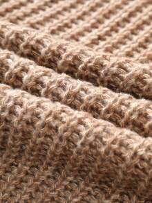 Manfinity Hypemode Sweater Pria Kasual Longgar Warna Polos Kerah Bulat Lengan Panjang - Coklat - View 4