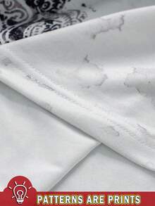 Glimmora Women's Y2K Punk Romantic Vine Print Off-The-Shoulder Fitted T-Shirt, Holiday Gift, Fashion , Grunge, Gothic, Sister Gift, Family Gift, Halloween - Multicolor - View 6