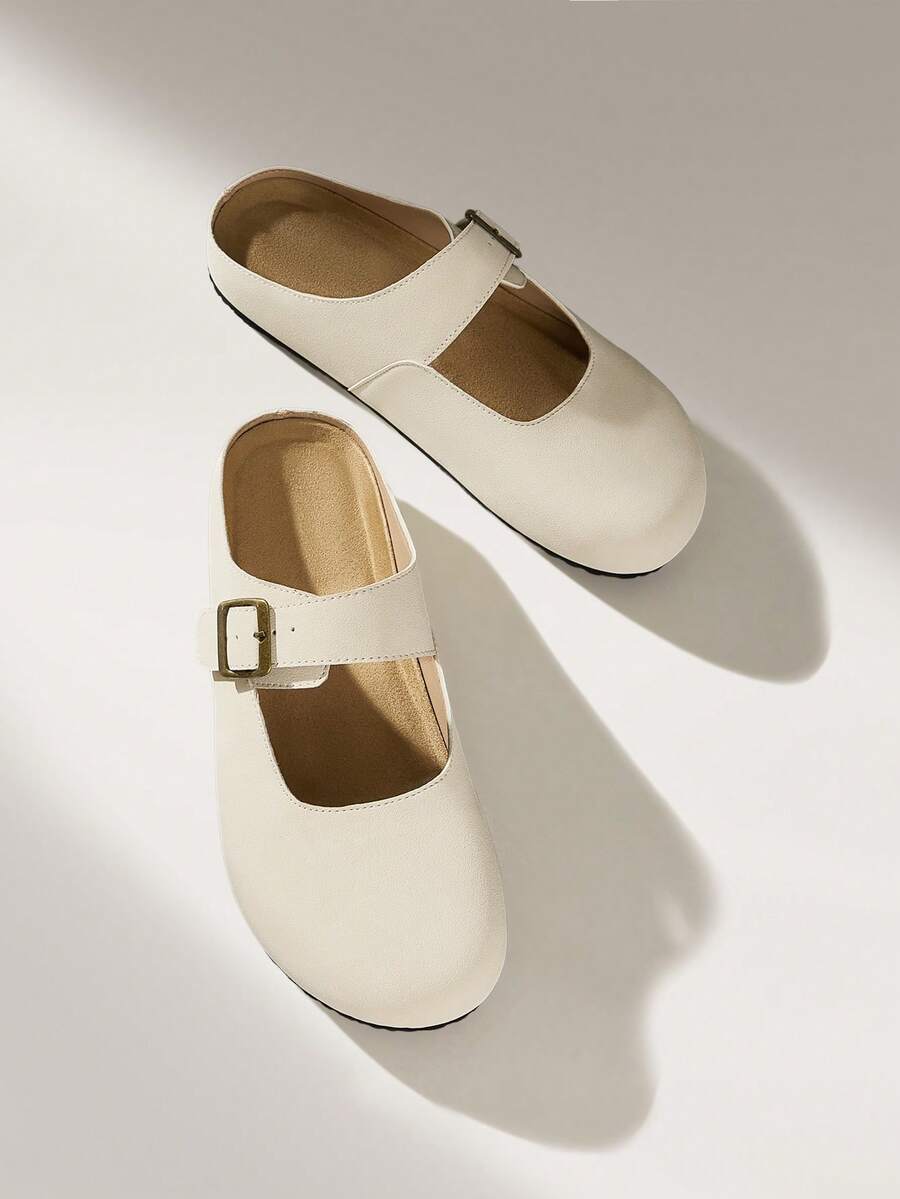 Solecia 女士休闲舒适一脚蹬穆勒鞋 - 杏色 - 查看 1