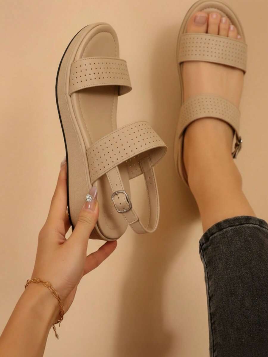 Women Platforms & Wedge Sandals - 米色 - 查看 1