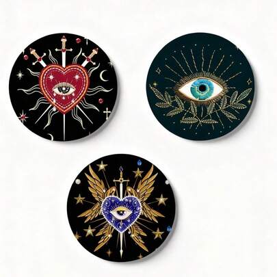 ROMWE Goth 4件套天线宝宝联名可爱徽章卡通胸针金属背包挂件礼物