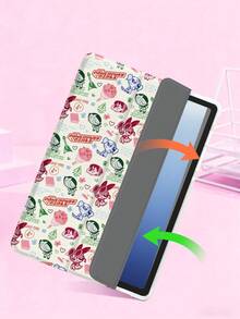 THE POWERPUFF GIRLS X SHEIN 1个可爱创意卡通花朵、泡泡、毛茛图案防震时尚平板电脑保护套，万圣节和圣诞节礼物，兼容三星Galaxy Tab和iPad - 彩色 - 查看 7