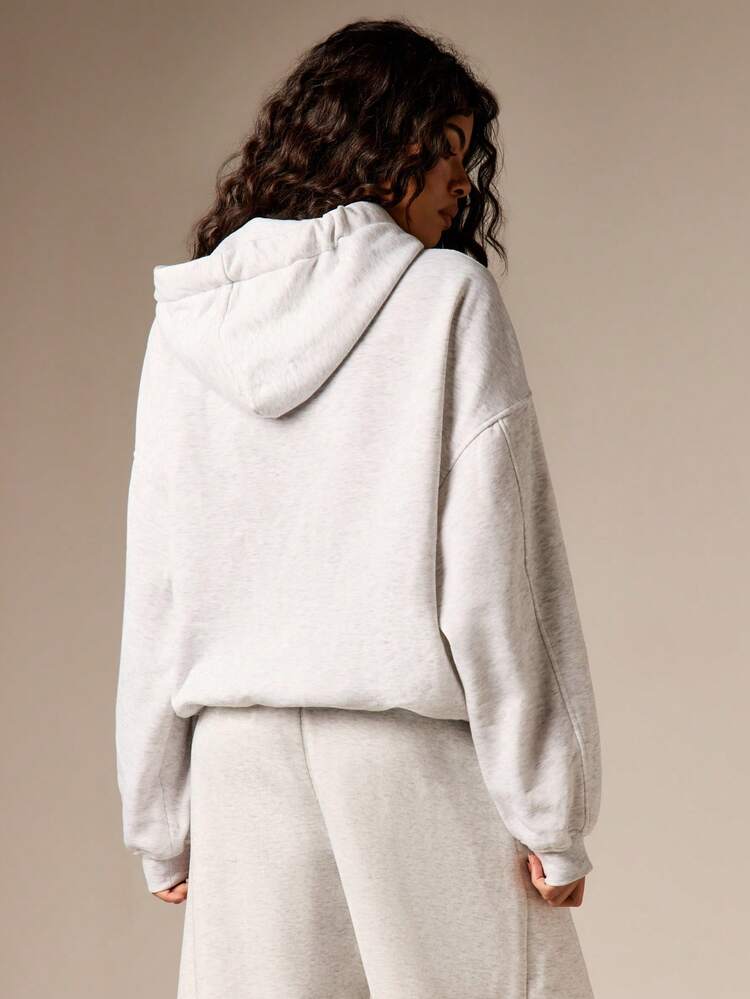 AiiRZ レディース ジップアップパーカー ドローストリング付きパーカー センターポケット カジュアル オーバーサイズスウェットシャツ