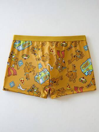 SCOOBY-DOO X SHEIN Boxer uomo con motivo a cartoni animati, comodi