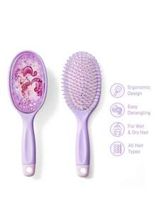 My Little Pony X SHEIN Shiny Hair Brush Cushion Massage Comb For Women's Long Hair, Meridian Purple Comb For Home Use Hair Brush,Hair Tools,Hair Products And Accessories For Barber Salon Beauty Smooth Massage Paddle Hair Brush Wet Or Dry Hair,Flowing Glitter,Pinkie Pie,Gift Ideas