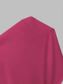 EMERY ROSE Women's Solid Color Ruffle V-Neck Lantern Sleeve Fashionable Blouse - Hot Pink - View 6