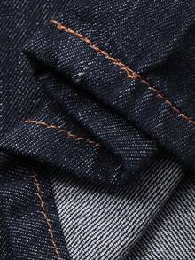 DAZY Women's Casual Collared Waist Top And Jeans Pants Set, Autumn - Dark Wash - View 7