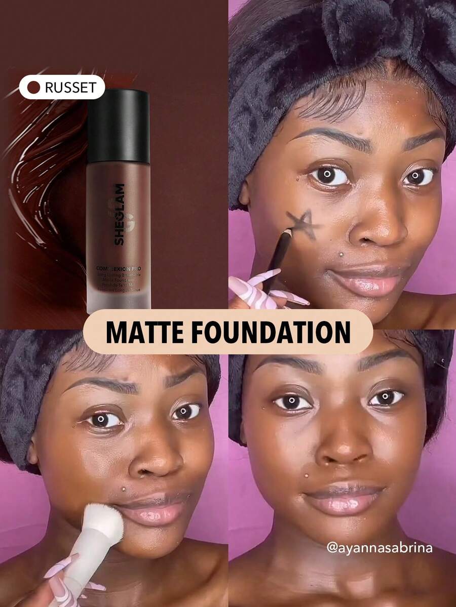 SHEGLAM Complexion Pro 持久透氣霧麵粉底液-赤褐色霧面防汗粉底液控油全面覆蓋無孔遮瑕防水無瑕不褪色輕盈液體粉底液 品牌 美容 化妝 化妝品 適合女性與女孩 完美搭配夏季春季 Y2K 時尚 流行 生日 母親節禮物 假期 派對準備就緒 最佳顏色