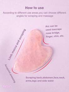 1件心形设计刮痧板天然玉石面部按摩器，女士护肤面部按摩工具，精美礼品，美容，护肤产品，SPA，自我护理，护肤工具，面部护理，美容师用品，按摩，面部按摩工具，面部滚轮 - 彩色 - 查看 12