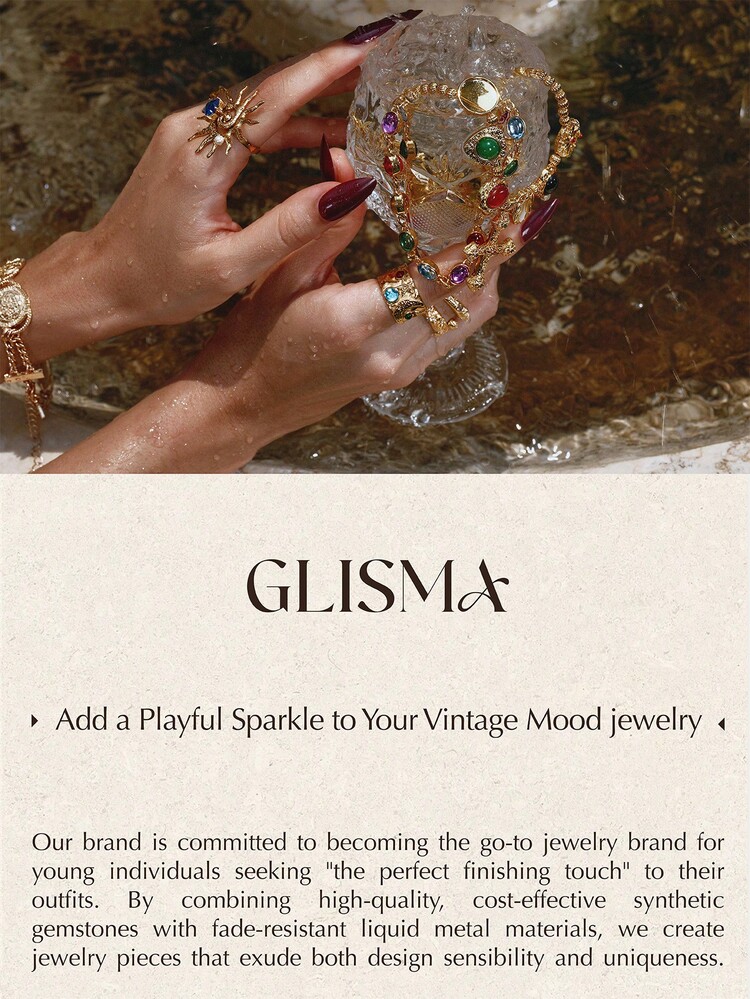 Glisma 女士吊坠耳环，服饰，哥特风/哥特式，复古，串珠，西部风珠宝，金属质感/纹理，宝石，秋冬款，适合妈妈/女士/女孩/母亲，高档，复古，十字架 - 彩色 - 查看 7