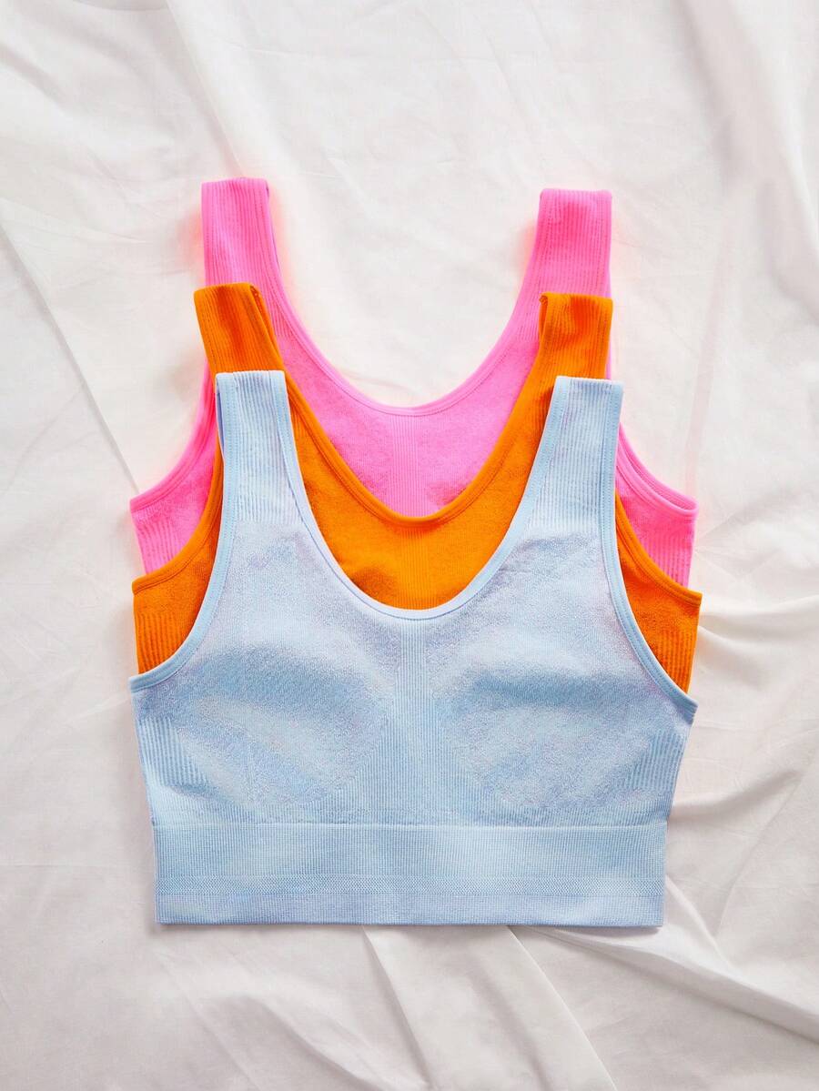 Eraneu Bộ 3 áo ngực không đường may nhiều màu sắc dành cho nữ - Nhiều màu - Xem 1