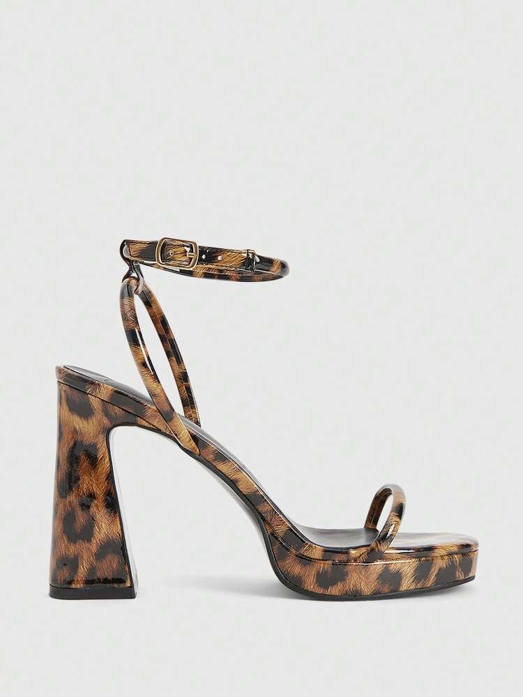 CUCCOO LuxiPop Women's Square Toe Thick Platform High Heel Sandals, Fashion Minimalist Design, Suitable For Outings, Nightclub, Party, Back To School, Halloween, Christmas Party