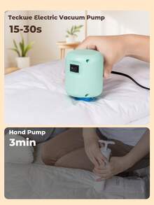 Teckwe Pompa elettrica per sacchetti sottovuoto, pompa da viaggio portatile per il sottovuoto, pompa per sigillare e comprimere vestiti e vari sacchetti sottovuoto, per conservare camicie, maglioni e tutti i capi a casa