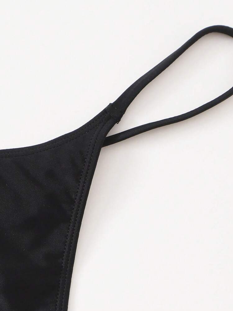 Summer Beach Solid Thong Bikini Panty