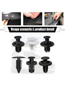 50/100 PCS Nylon Car Push Retainer Clip Kit - 6 Sizes Assorted Rivet Fasteners For Bumper, Door & Auto Body Trim Panels, Retainer Clips With Storage Box - Multicolor - View 3