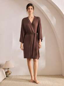 Ocili 休闲超柔软华夫格针织睡袍，混纺面料，丝滑柔顺，可搭配任何基础款上衣，冬季必备