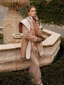 MOTF PREMIUM WOOL CONTRAST TRIM OVERCOAT - Khaki - View 10