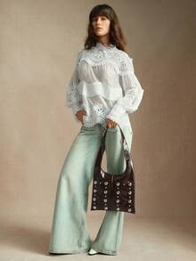 SHECARRY 女士单肩包 酒红色铆钉朋克风 音乐节 - 酒紅色 - 查看 9