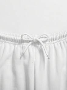 SHEIN Tween Girls' Casual Square Neck Long Sleeve Set - White - View 4