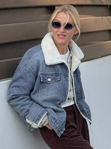 Vivie Lora 女士保暖牛仔外套 - 藍色 - 查看 7