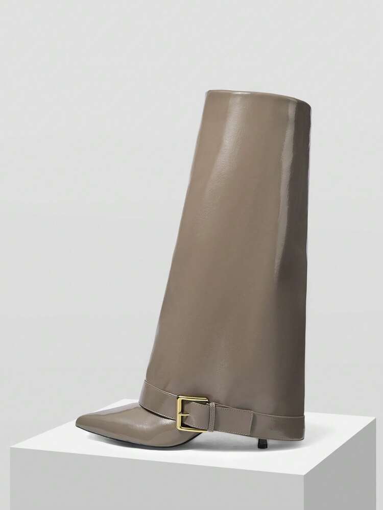 2024 NEW POINTED TOE STRAIGHT SHAFT HIGH HEEL KNEE-HIGH BOOTS FOR WOMEN FOR CHRISTMAS