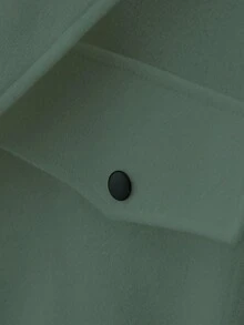 Claim Dot Men's Casual Button-Up Long Sleeve Jacket, Autumn/Winter,Men's Autumn And Winter Light Luxury Mature Casual Tweed Lapel Pocket Warm Elastic Cuffs Overcoat - Green - View 4