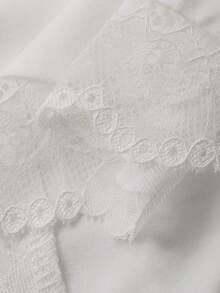 Livesso 女士蕾丝拼接吊带背心，休闲街头风，适合春、夏、秋、冬、新年、圣诞节、婚礼等场合。 - 白色 - 查看 9