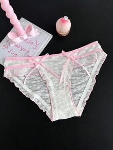 PetitDoll 女士可爱性感蕾丝边内裤 - 白色 - 查看 1