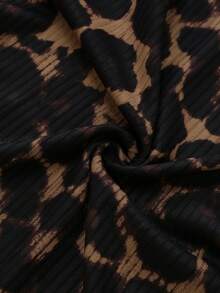 Selianne Fashionable Sexy Off-Shoulder Lace Patchwork Leopard Print Fitted Dress - Multicolor - View 6