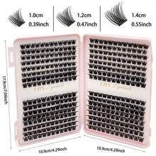 1 cụm mi, 384 sợi mi riêng lẻ, sách hướng dẫn nối mi tự làm, nối mi D Curl Lash Clusters tại nhà, cụm mi, cụm mi, lông mi riêng lẻ, lông mi, lông mi giả - Nhiều màu - Xem 4