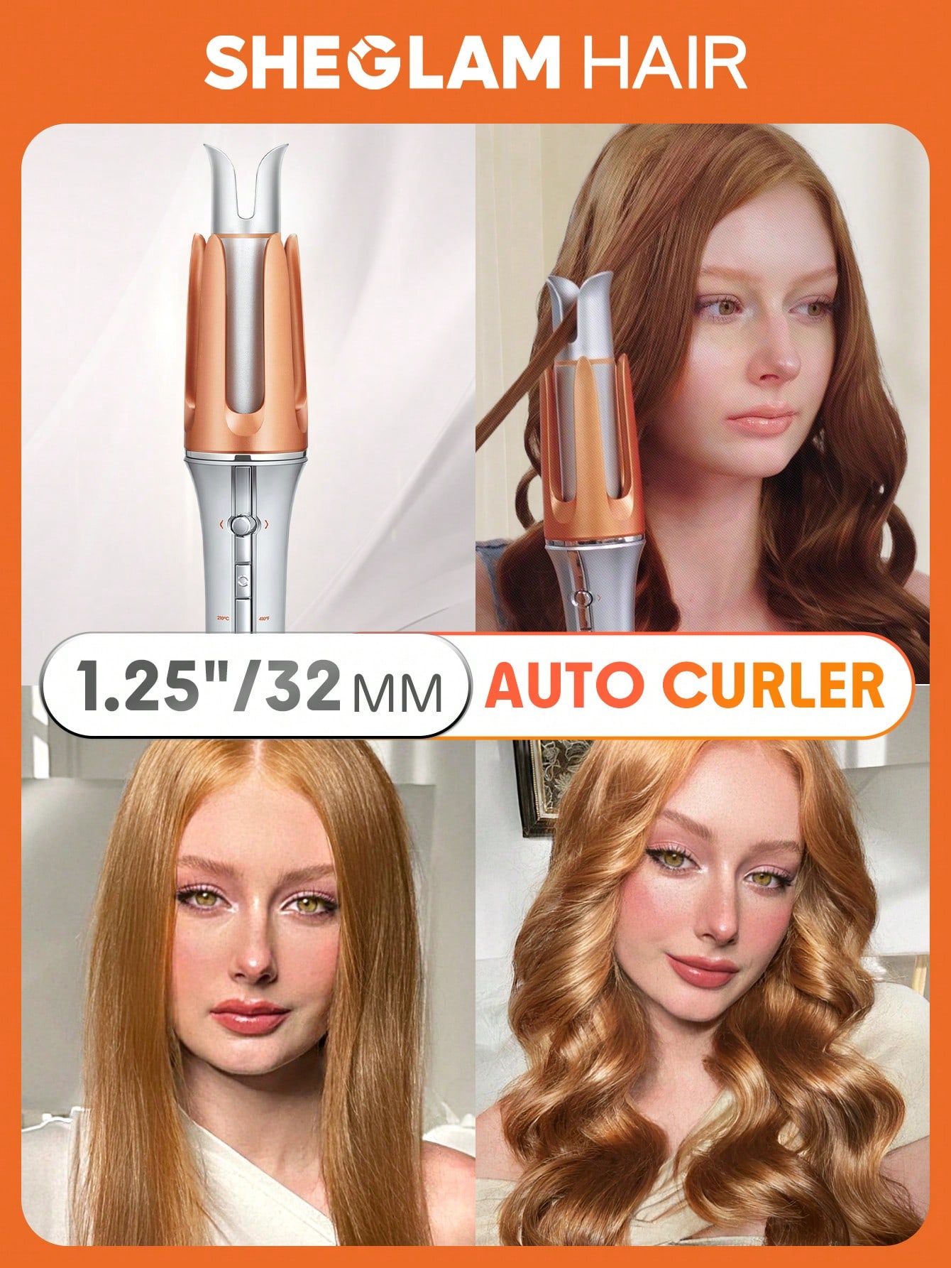 SHEGLAM HAIR مكواة تجعيد تلقائية بلمسة واحدة من It...