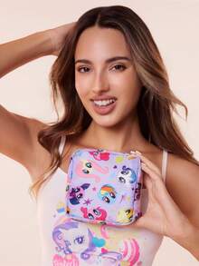 My Little Pony X SHEIN 1 Pcs/1 Set Cartoon Print Storage Bag, Can Be Used As Feminine Hygiene Storage Bag, Digital Storage Bag, Small Item Storage Bag, Twilight Sparkle, Rainbow Dash, Fluttershy, Pinkie Pie, Rarity, Applejack, Friendship,Gift Ideas - Multicolor - View 6