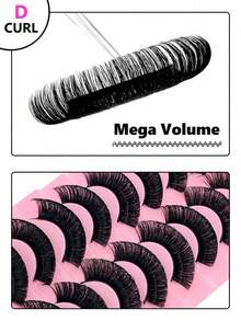 10 Pares de Cílios Encaracolados em D, Olhar Natural, Volume Volumoso, Esfumado, Reutilizável, Macio, Leve, Cílios Postiços Fáceis de Aplicar para Maquiagem de Cílios Dramática, Tiras de Cílios, Cílios, Cílios Postiços - Vários - Visão 14