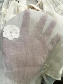 Franclia New Elegant Loose Fit Blouse With Embroidered Tencel Fabric, Lantern Sleeves, Suitable For Spring, Summer, Fall, Vacation - Apricot - View 6